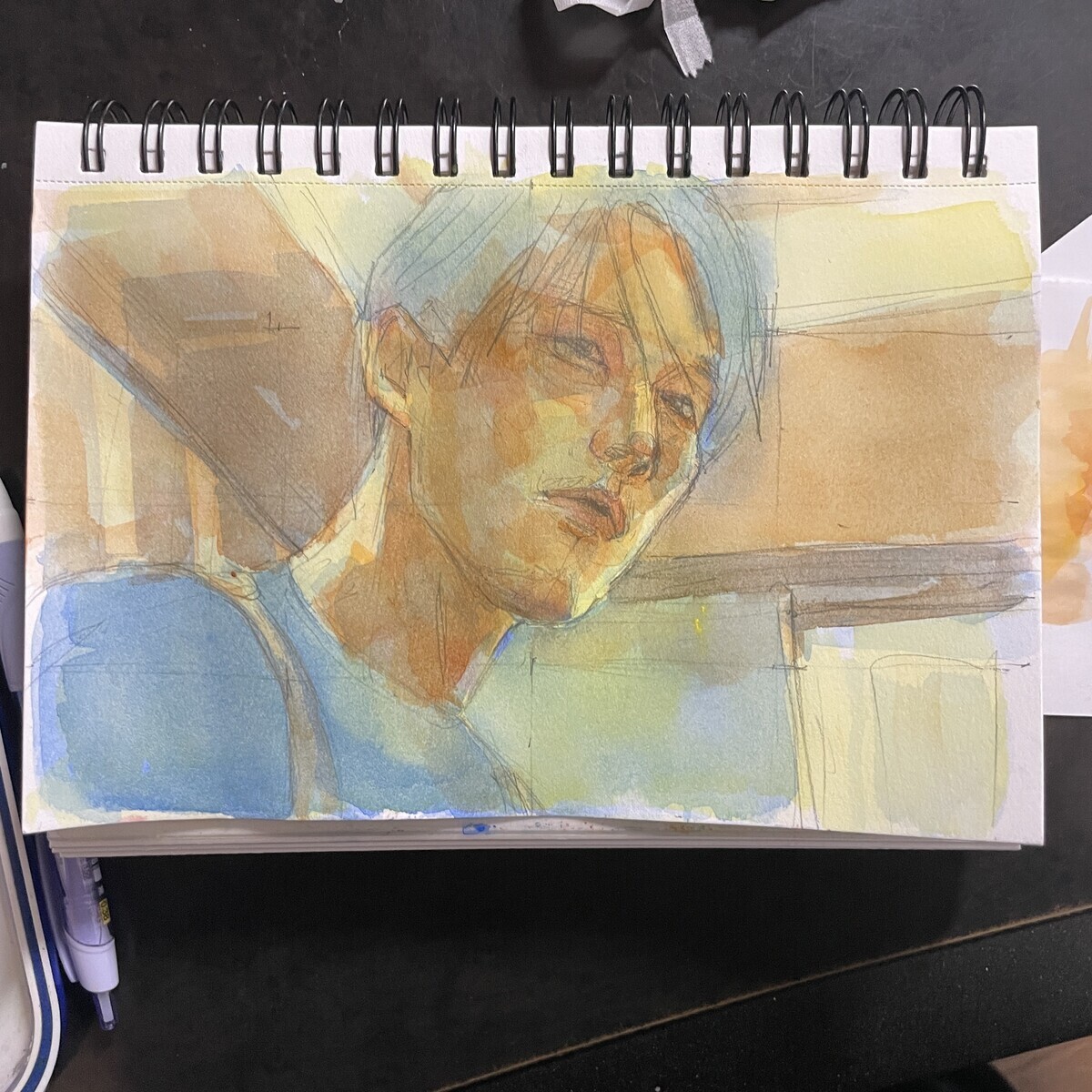 韓国映画 ワンシーン THE KILLER ガッシュ 不透明水彩 - 桃蝶画房