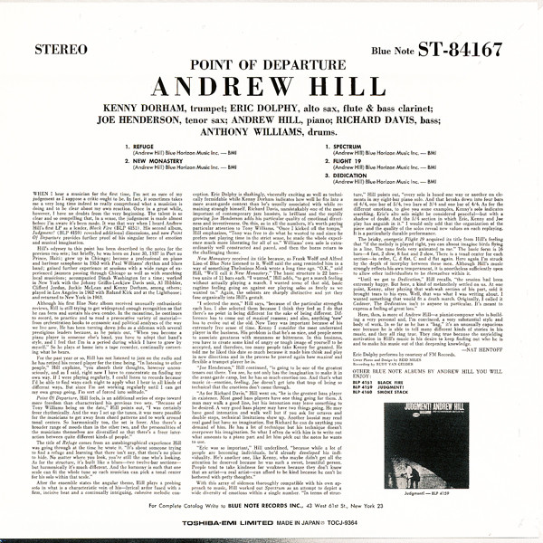 Andrew Hill - Point Of Departure (Blue Note) 1964」新主流派