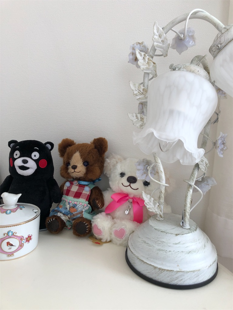 ティアドロップ柄のテディベアのぷくちゃん - 森の住人