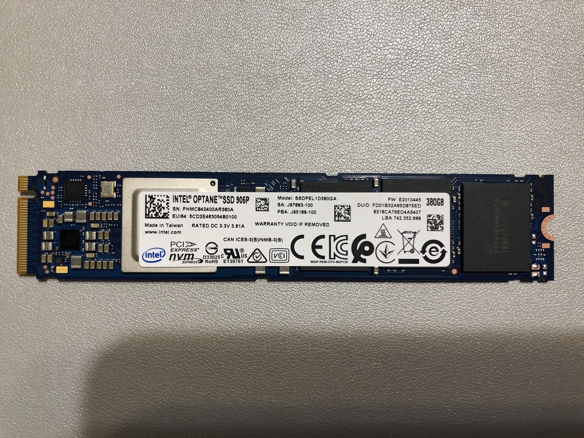 本当に最強？「Intel Optane SSD 905P」スピードチェック！ - みかん