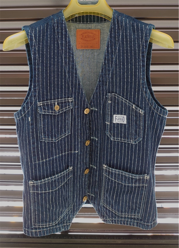 アメカジ】THE FLAT HEAD(フラットヘッド)のウォバッシュデニムベスト