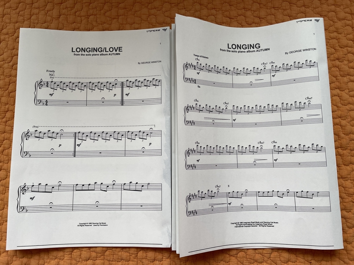 ジョージ・ウィンストン AUTUMN 楽譜 ドレミ出版 あこがれ/愛 ジョージ
