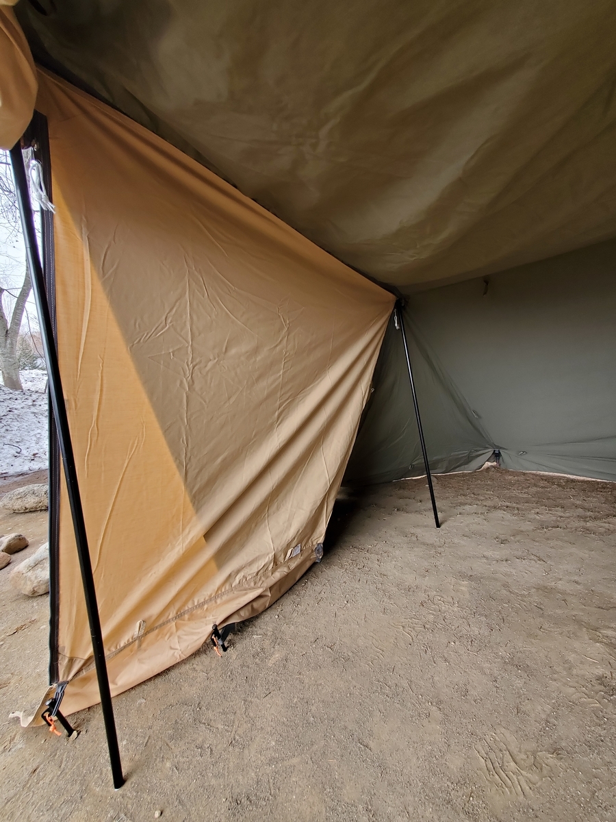 バンドックソロベースexにフロントウォール装着（カーキ×サンド