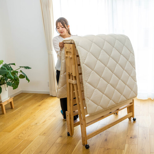 中居木工 ひのきスノコベッド ハイタイプ S NA 〔幅94.5×長さ201×高さ