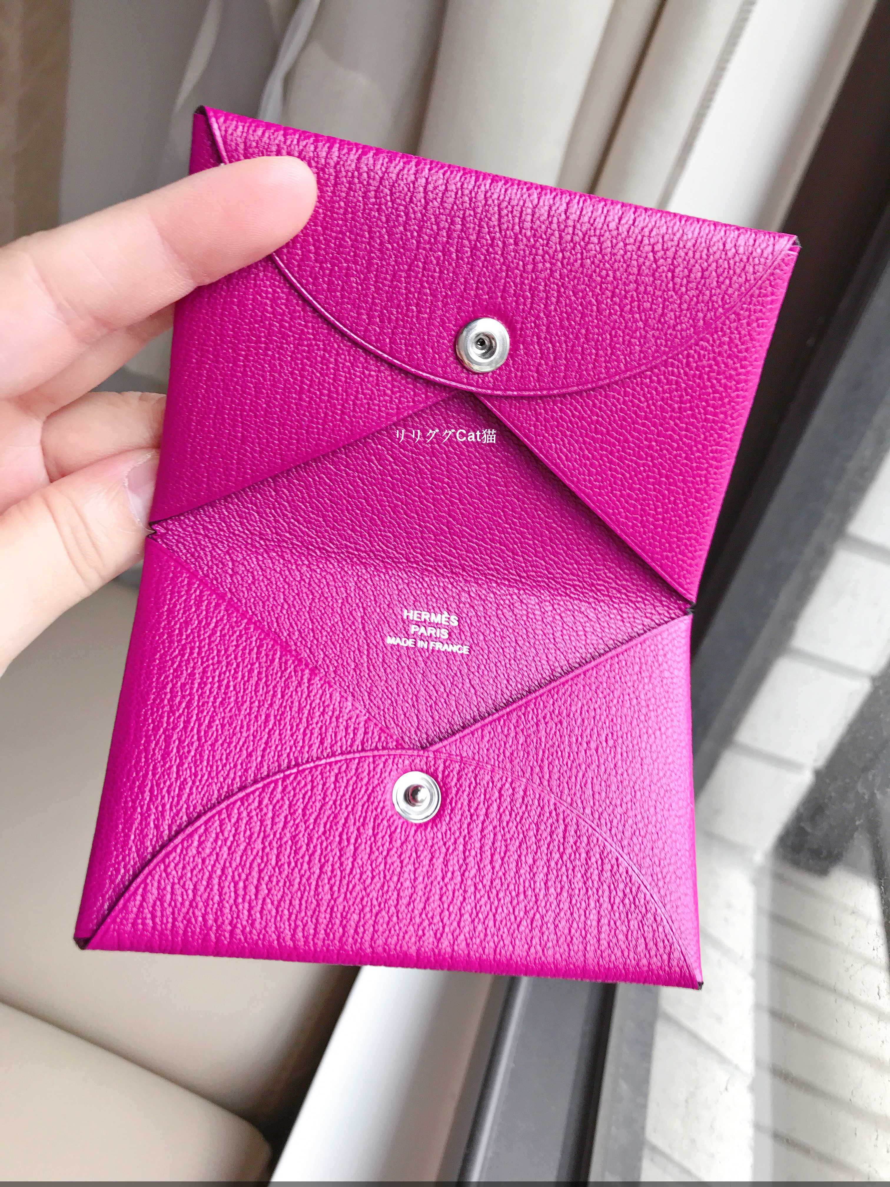 エルメス)☆ローズパープル☆カルヴィ☆カードケース名刺入り (HERMES