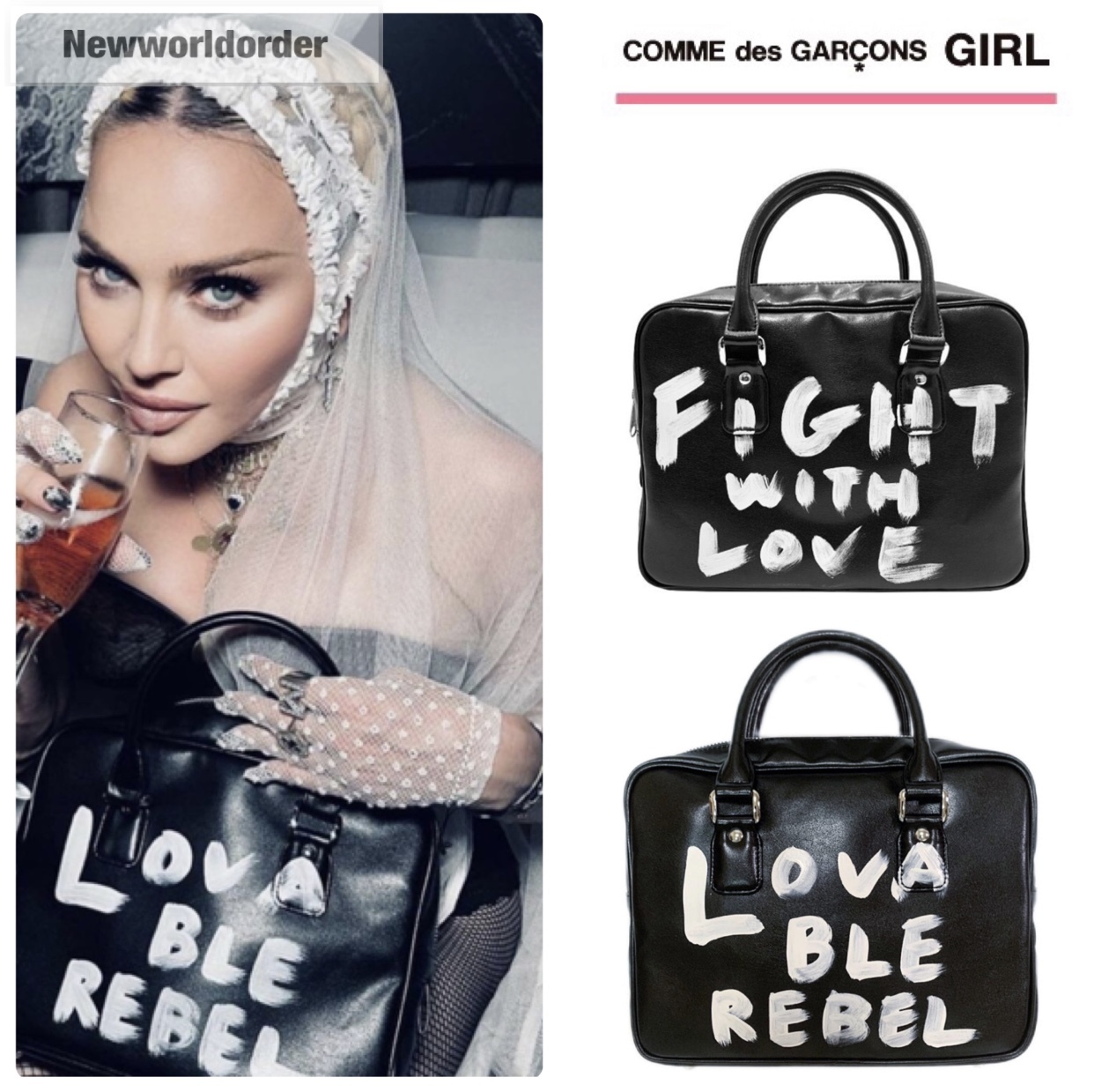 可愛いの最上級】 コムデギャルソン メッセージペイントバッグ (COMME