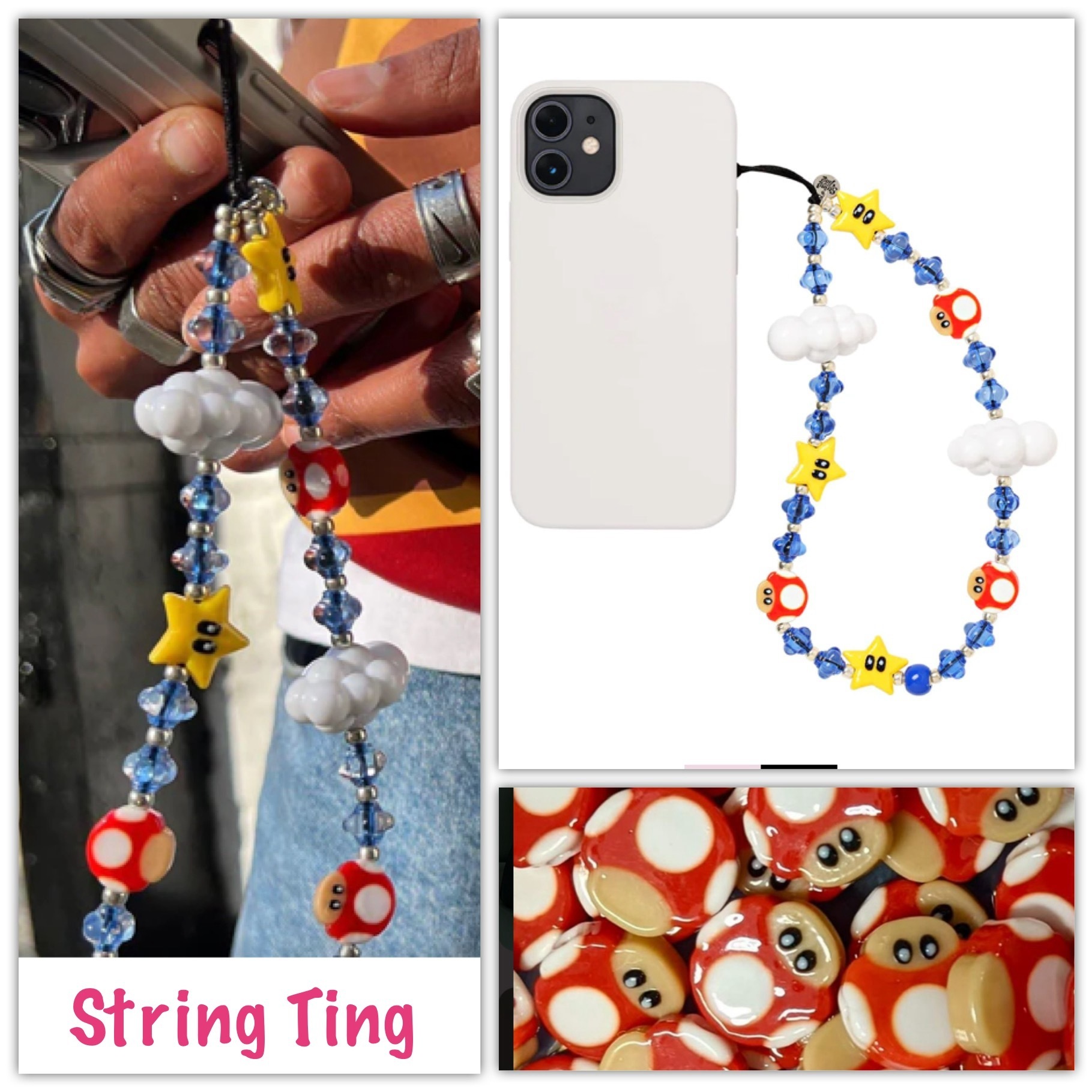 国内発送】String Ting Itsssameeee スマホストラップ マリオ (String