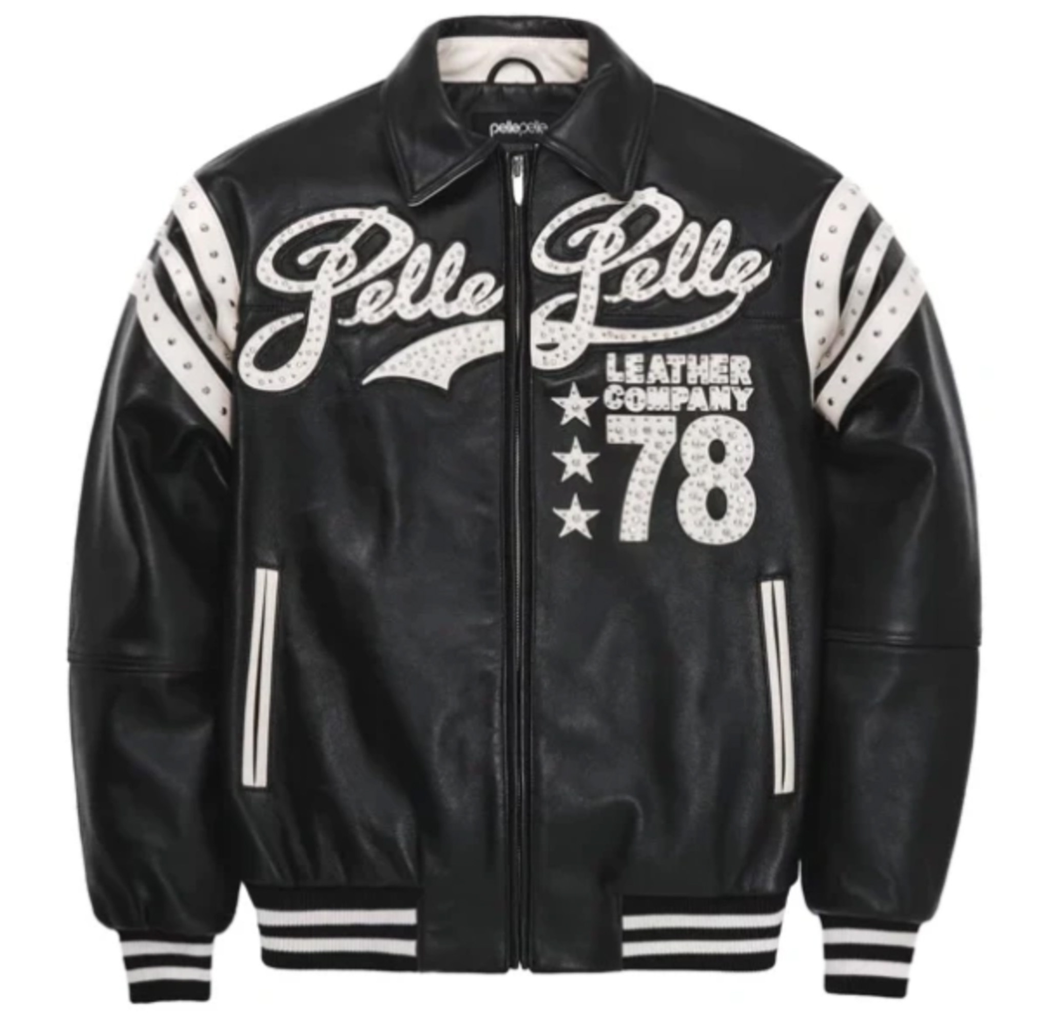 Pelle Pelle / Encrusted Varsity Jacket Black (Pelle Pelle/レザー