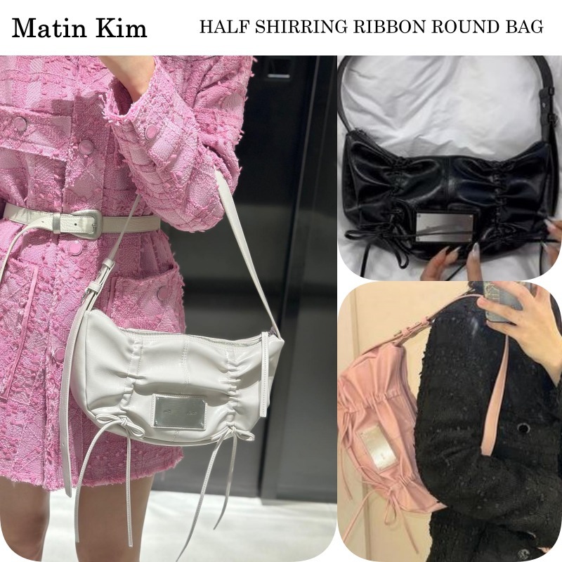 Matin Kim】HALF SHIRRING RIBBON ROUND BAG☆韓国で大人気☆ (Matin