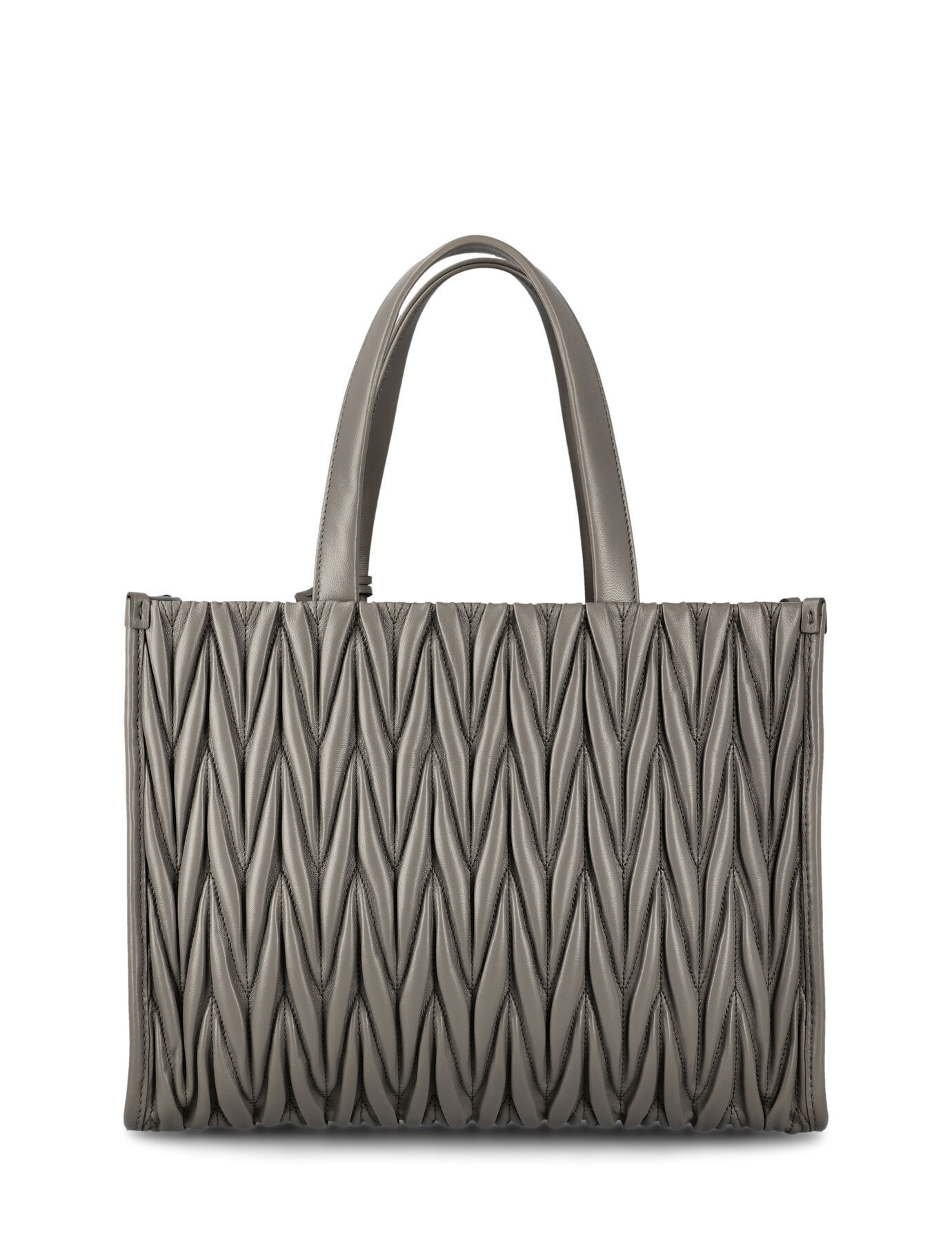 新作＊ MiuMiu マテラッセレザー 2WAYトートバッグ グレー (MiuMiu