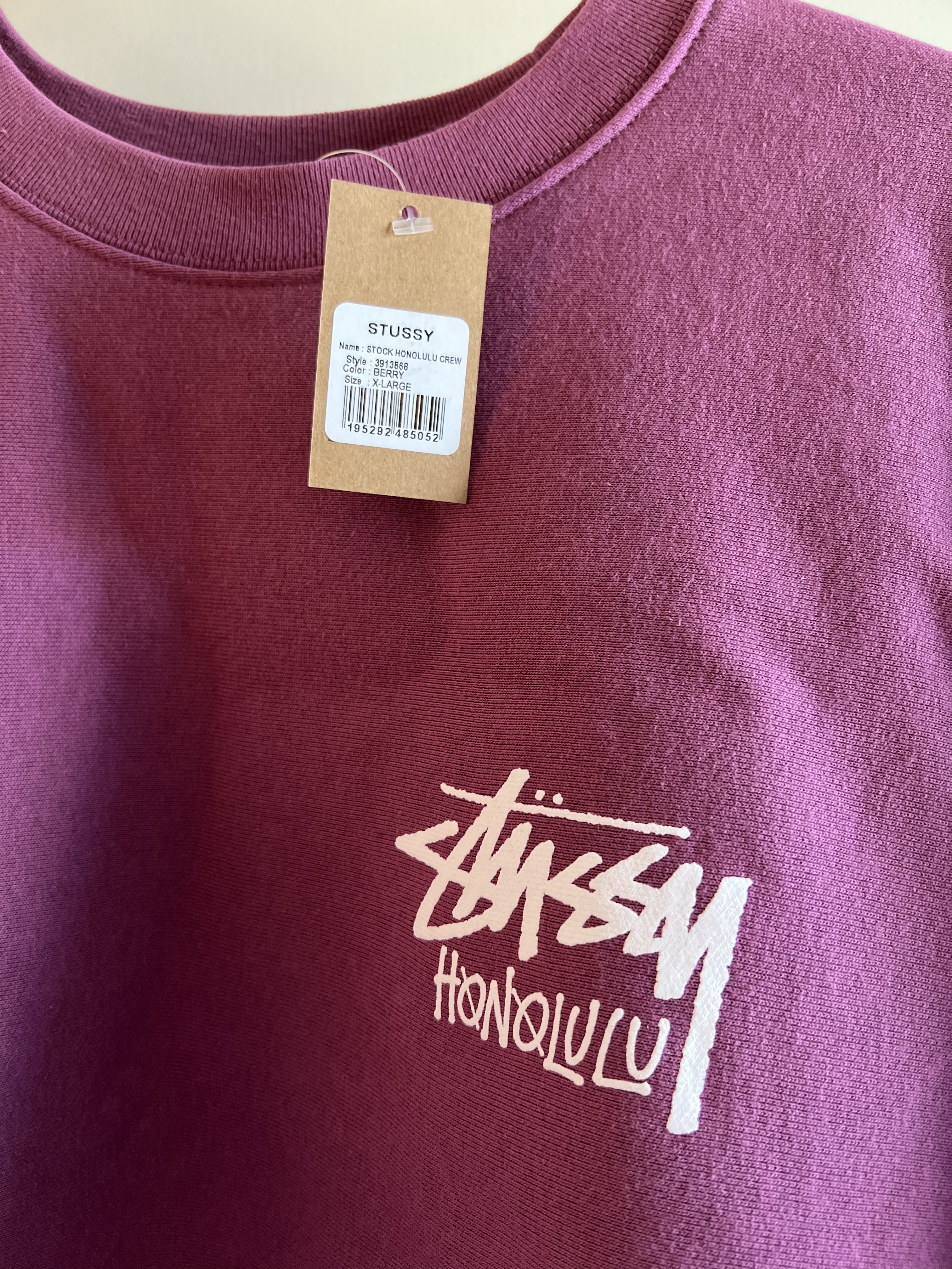 ハワイ限定☆STUSSYホノルル☆メンズ長袖スウェットトレーナー紫