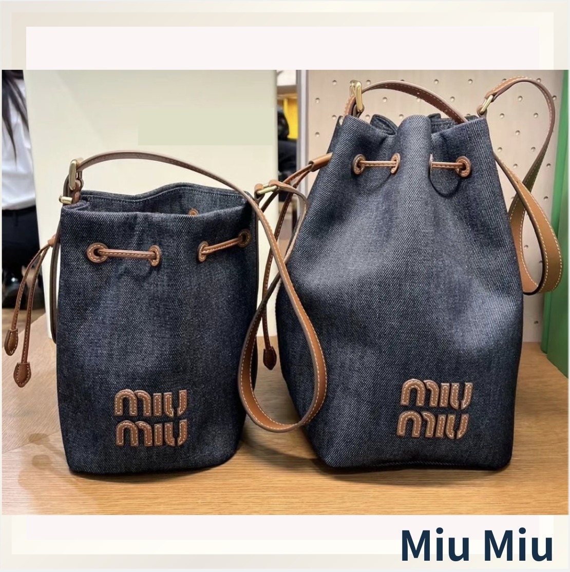 新作☆Miu Miu☆デニムロゴショルダーバッグ (MiuMiu/ショルダーバッグ