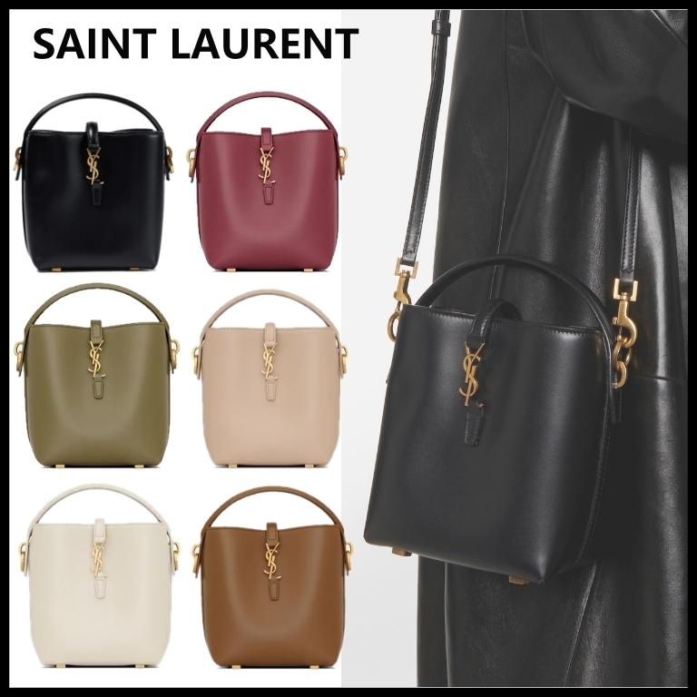 SAINT LAURENT】LE 37 ミニ バケットバッグ シャイニーレザー (Saint