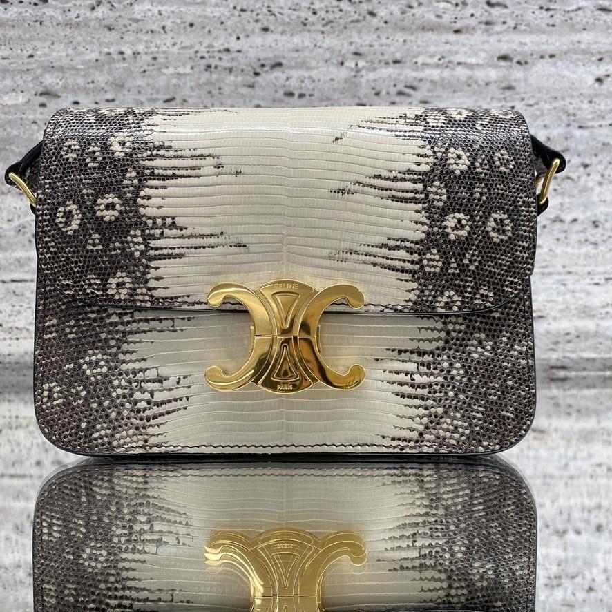 新作 セリーヌ ティーン トリオンフ バッグ リザード ナチュラル
