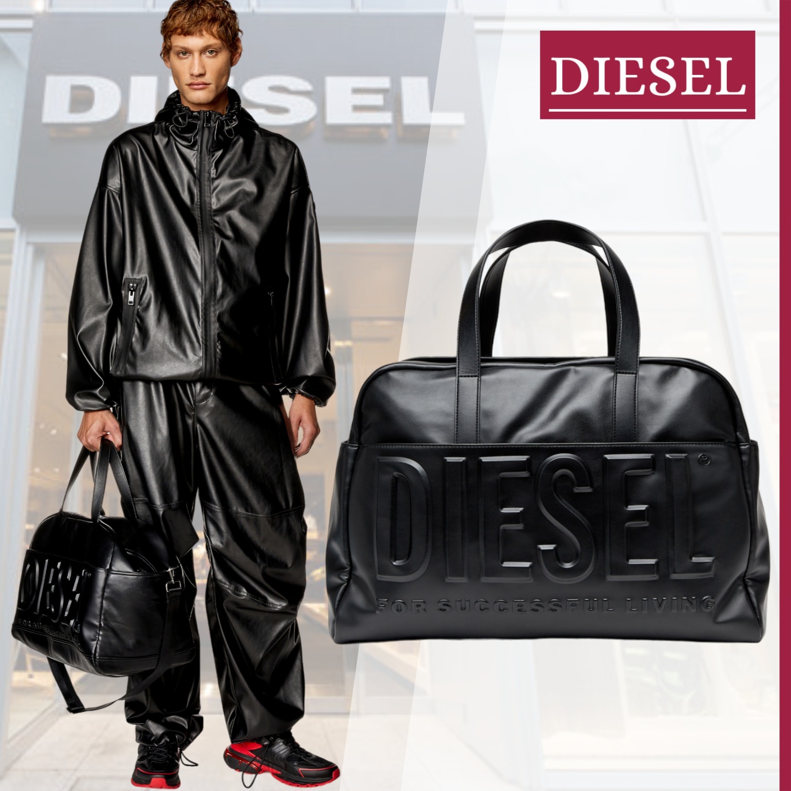 UNISEX】DIESEL『Dsl 3d Duffle L X ボストンバッグ』送料込 (DIESEL
