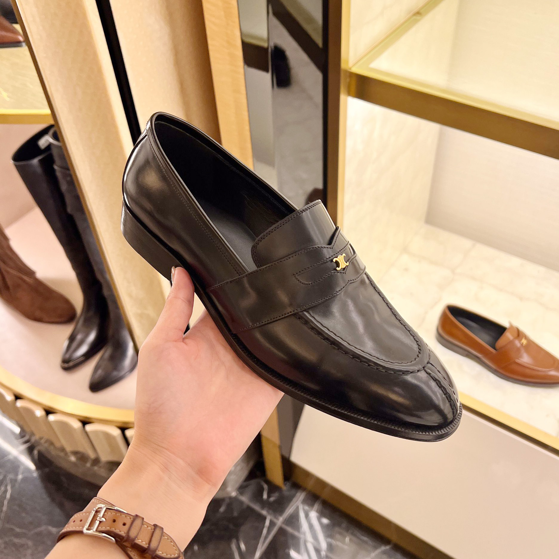 シンプル♪】☆CELINE☆CELINE マラケ トリオンフ ローファー (CELINE