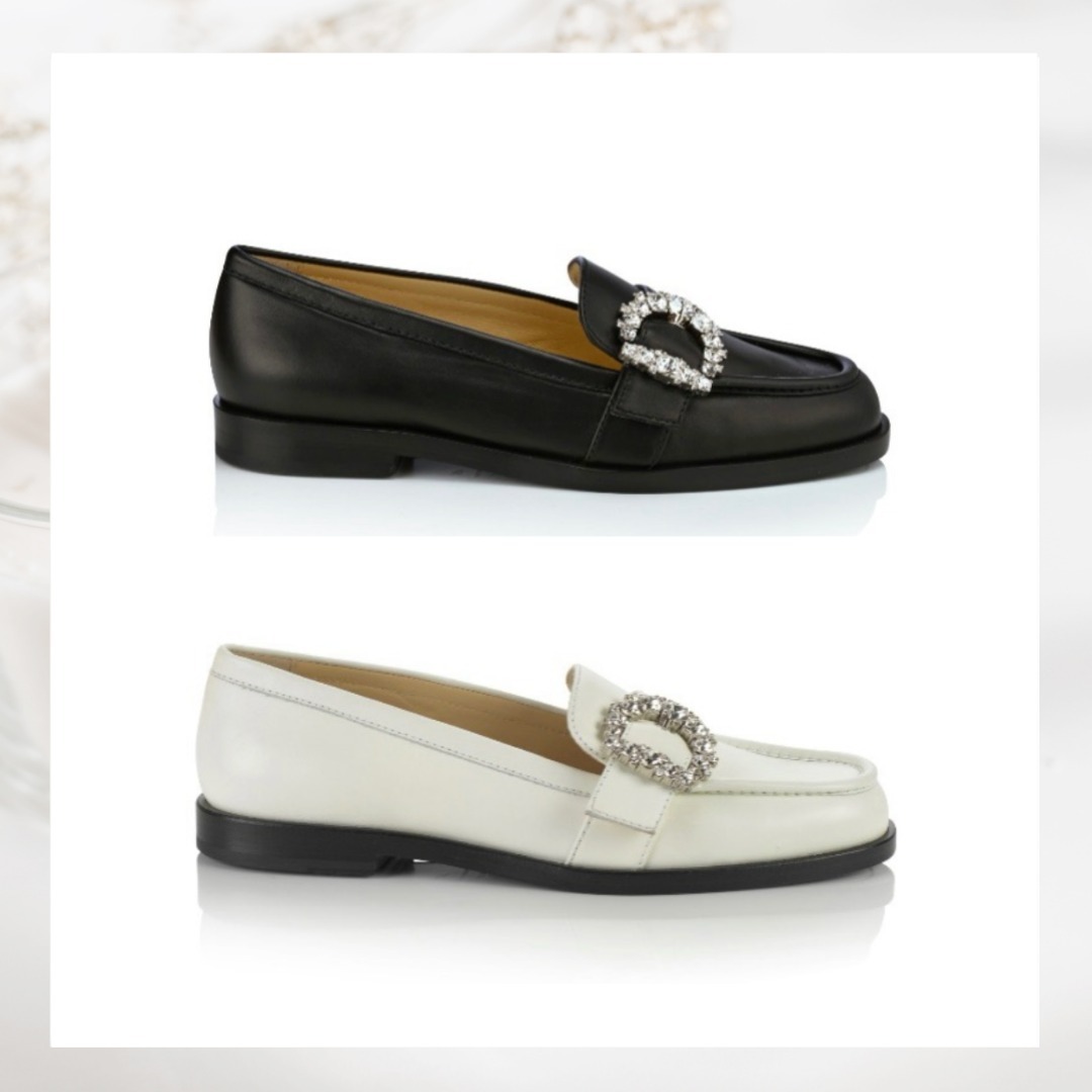 JIMMY CHOO】ローファー CHERI LOAFER クリスタル 革 (Jimmy Choo