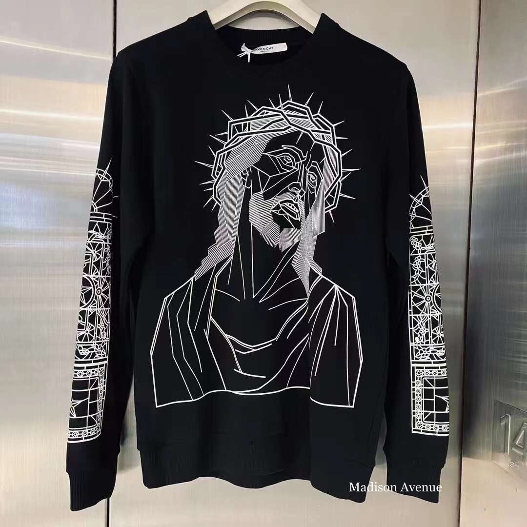GIVENCHY- Jesus Printed Cotton Sweatshirt / スウェットシャツ