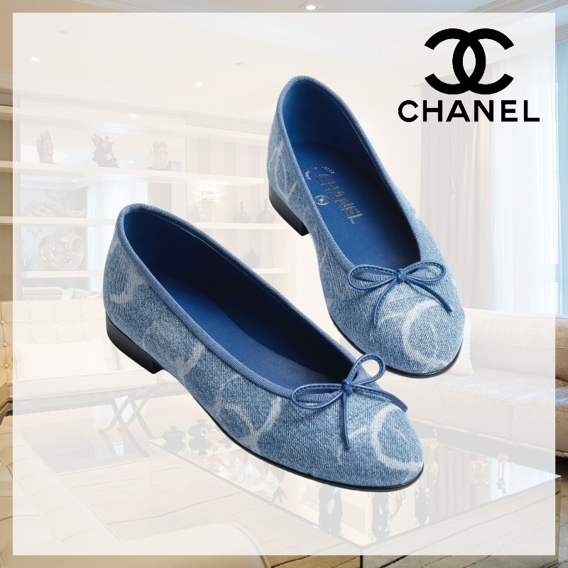 デニムでカジュアルな足元に】CHANEL バレリーナ シューズ (CHANEL
