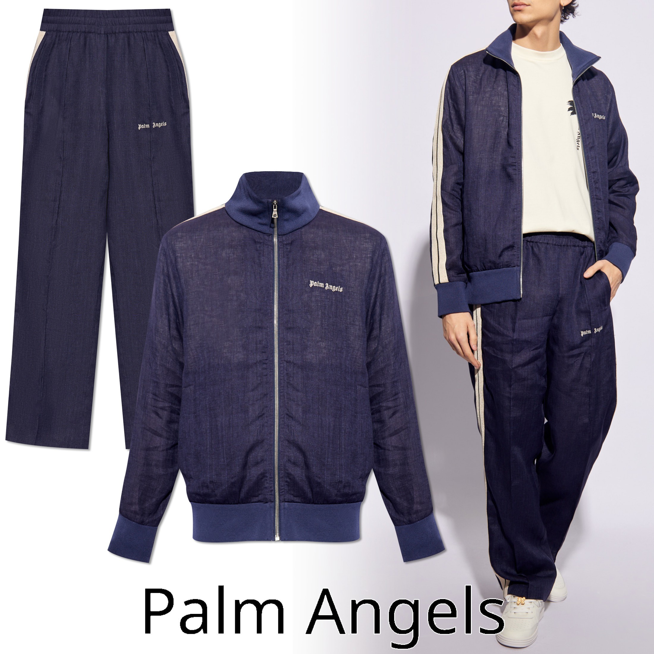 Palm Angels ブランドロゴ トラック ジャージー セットアップ (Palm