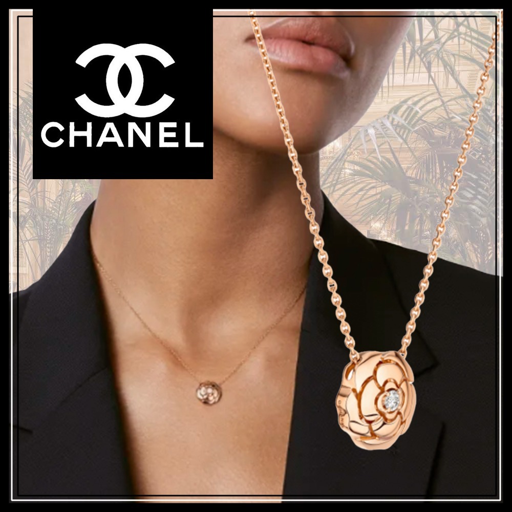 上品【CHANEL】シャネル カメリア ネックレス 18K ダイヤモンド