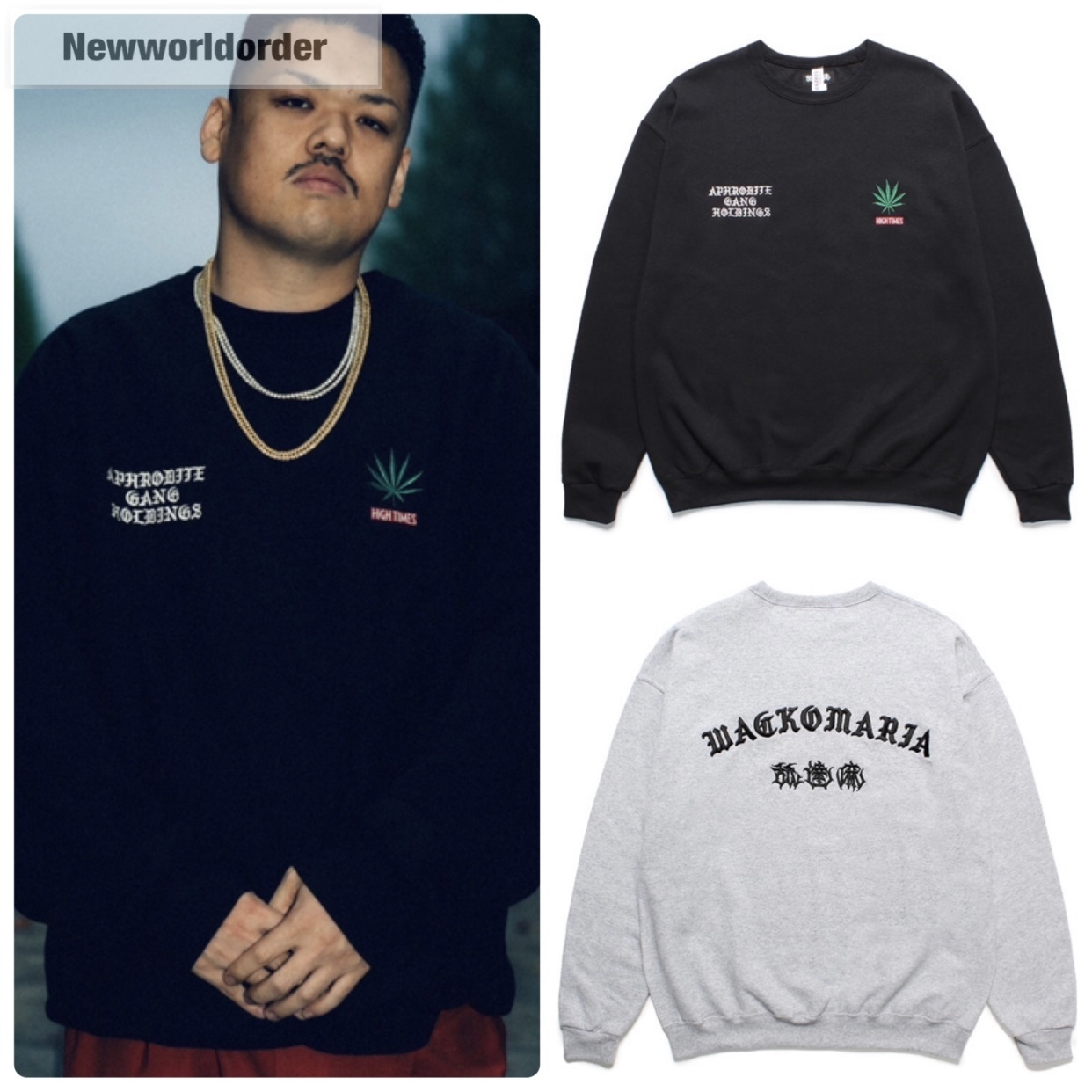 舐達麻着用】ワコマリア×舐達麻×ハイタイムズ刺繍スウェット (WACKO