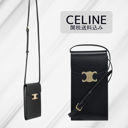 スマホポーチ モバイルポーチ フォンポーチ ブラック（黒）系 CELINE