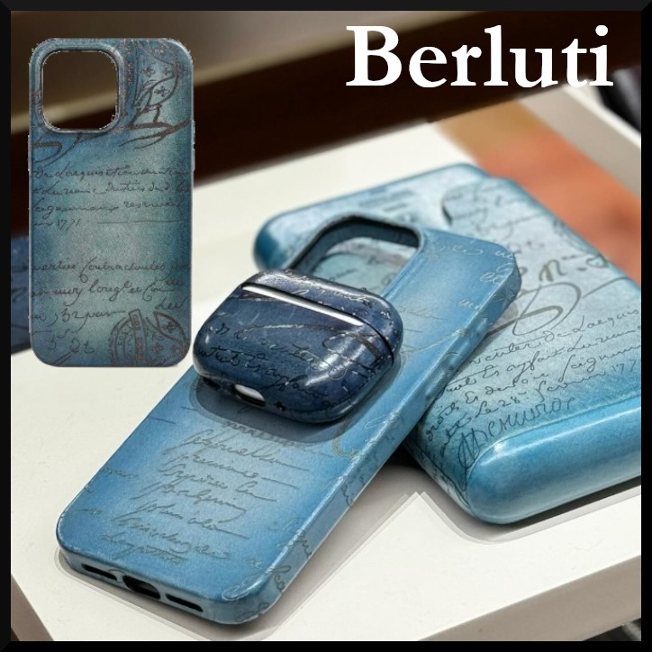 BERLUTI】スクリットレザー iPhone 15 Pro Maxケース (Berluti/iPhone