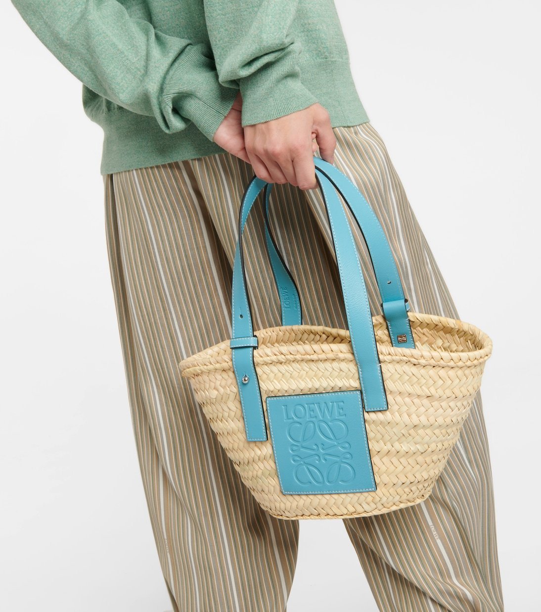 LOEWE】ロエベ バスケットバッグ スモール ラフィア&カーフ (LOEWE