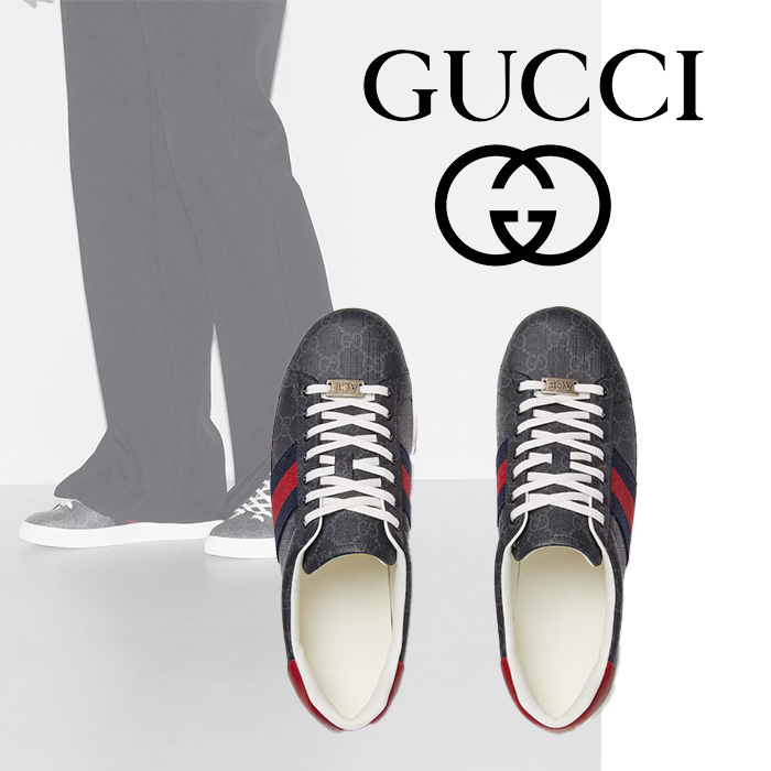 GUCCI 新作 グッチ エース スニーカー ウェブ ストライプ メンズ