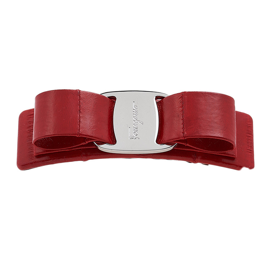 FERRAGAMO☆女性 レザー バラ ヘアピン (FERRAGAMO/ヘアアクセサリー