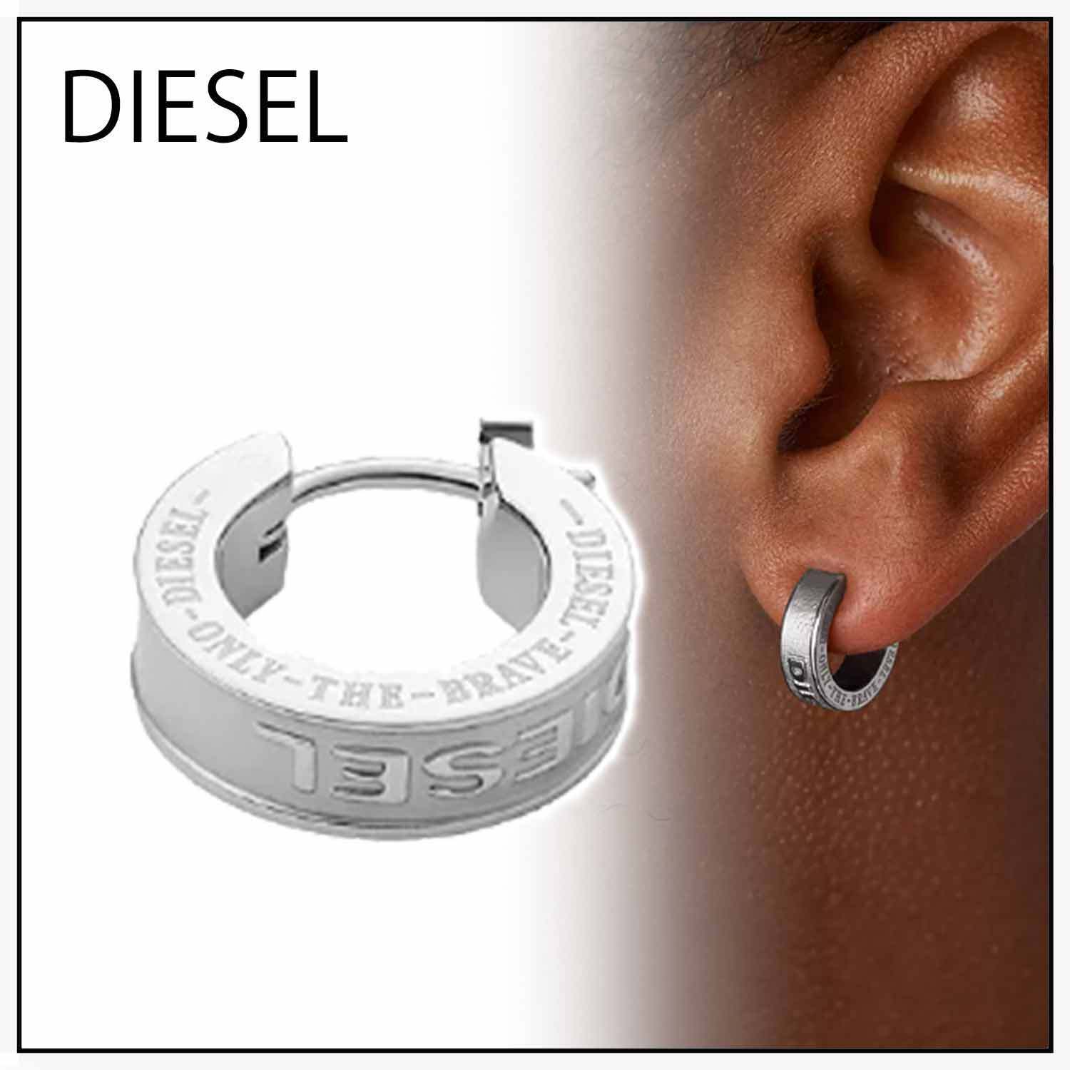 大人気【DIESEL】ステンレススチール カフ ピアス☆シルバー (DIESEL