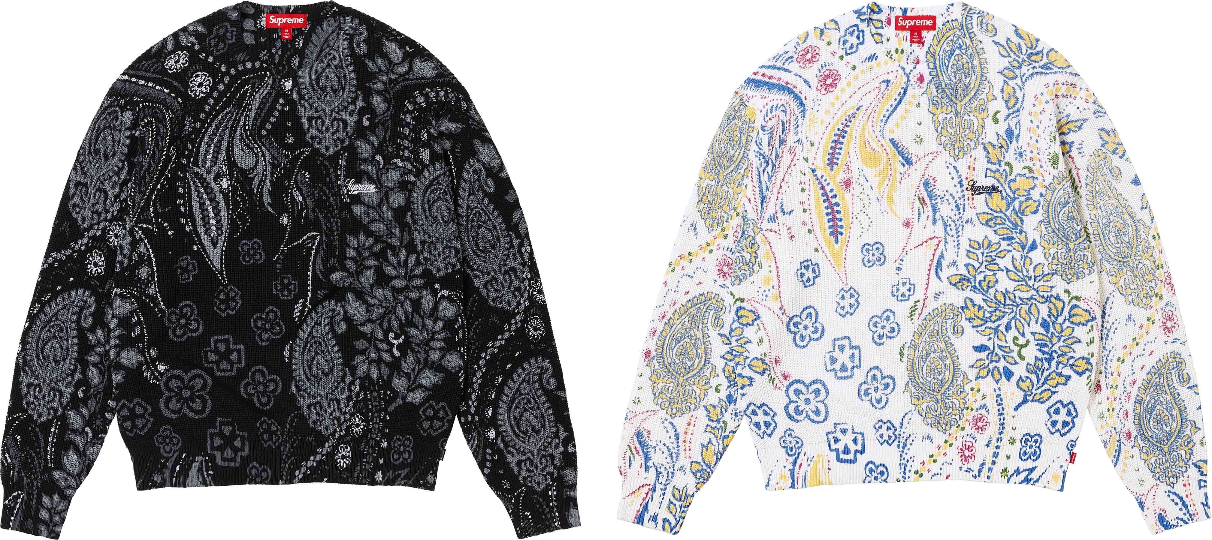 SS24 Supreme Printed Paisley Sweater - ペイズリー セーター