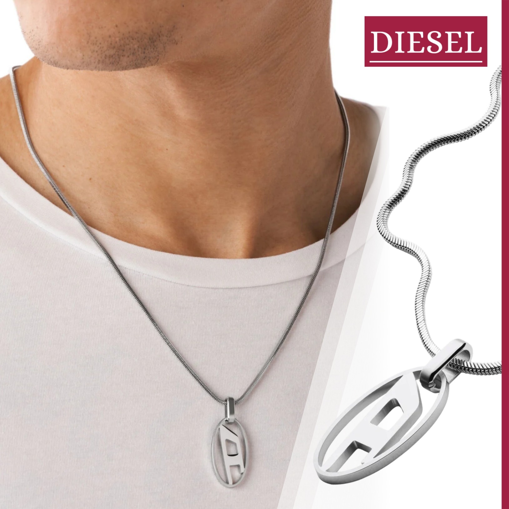 国内即発】DIESEL『Dx1342 ペンダントネックレス』送料込 (DIESEL