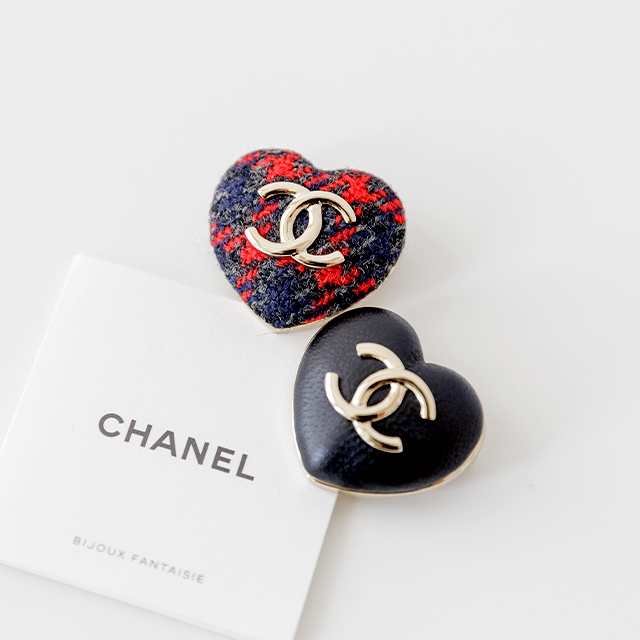 シャネル シャネル CHANEL ハートココマークブローチ ピンク オレンジ