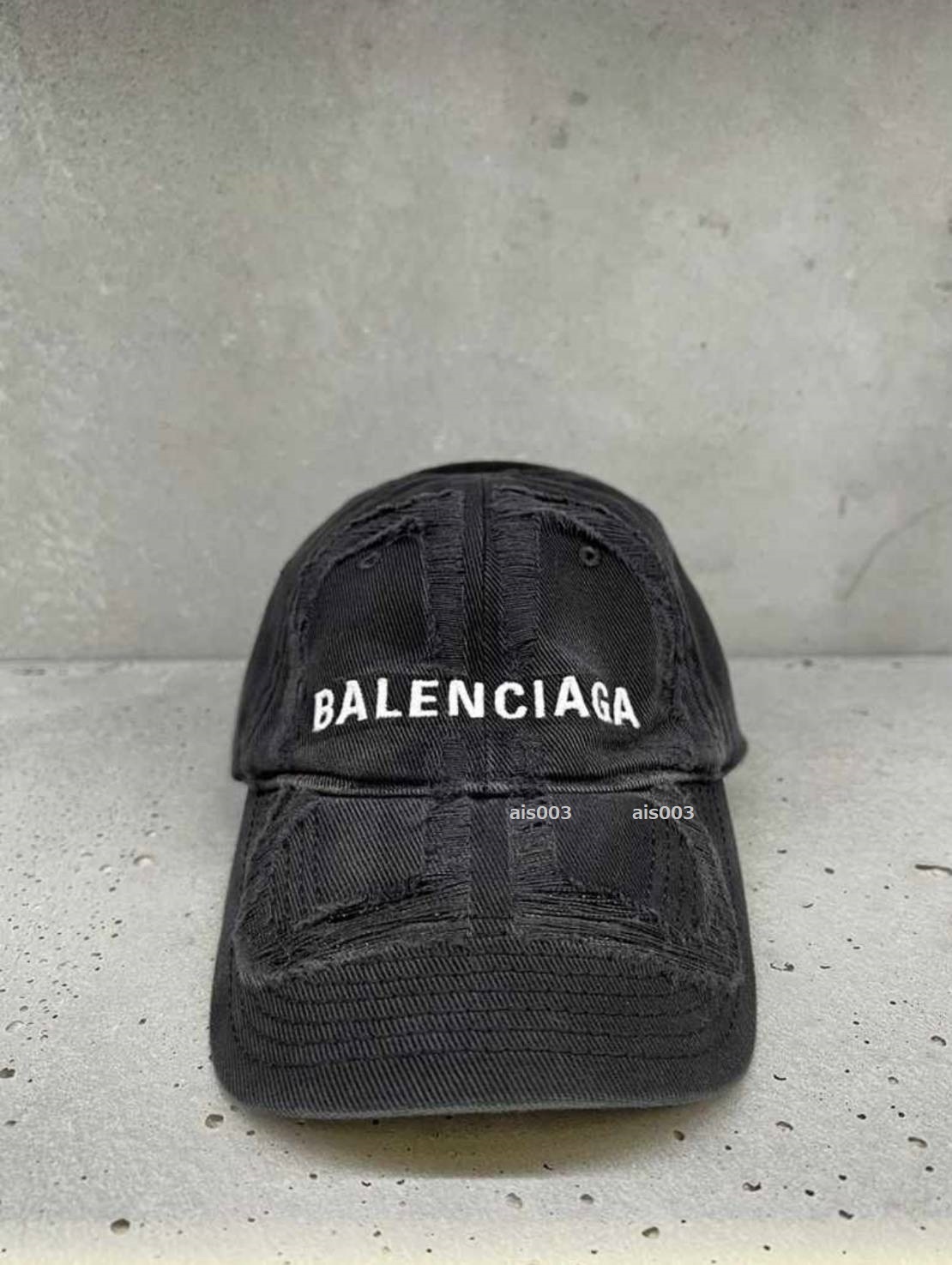 BALENCIAGA 】BB ダメージ キャップ ロゴ (BALENCIAGA/キャップ