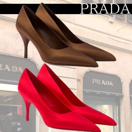 レッド（赤）系 25cm PRADA(プラダ) サンダル・ミュール(レディース