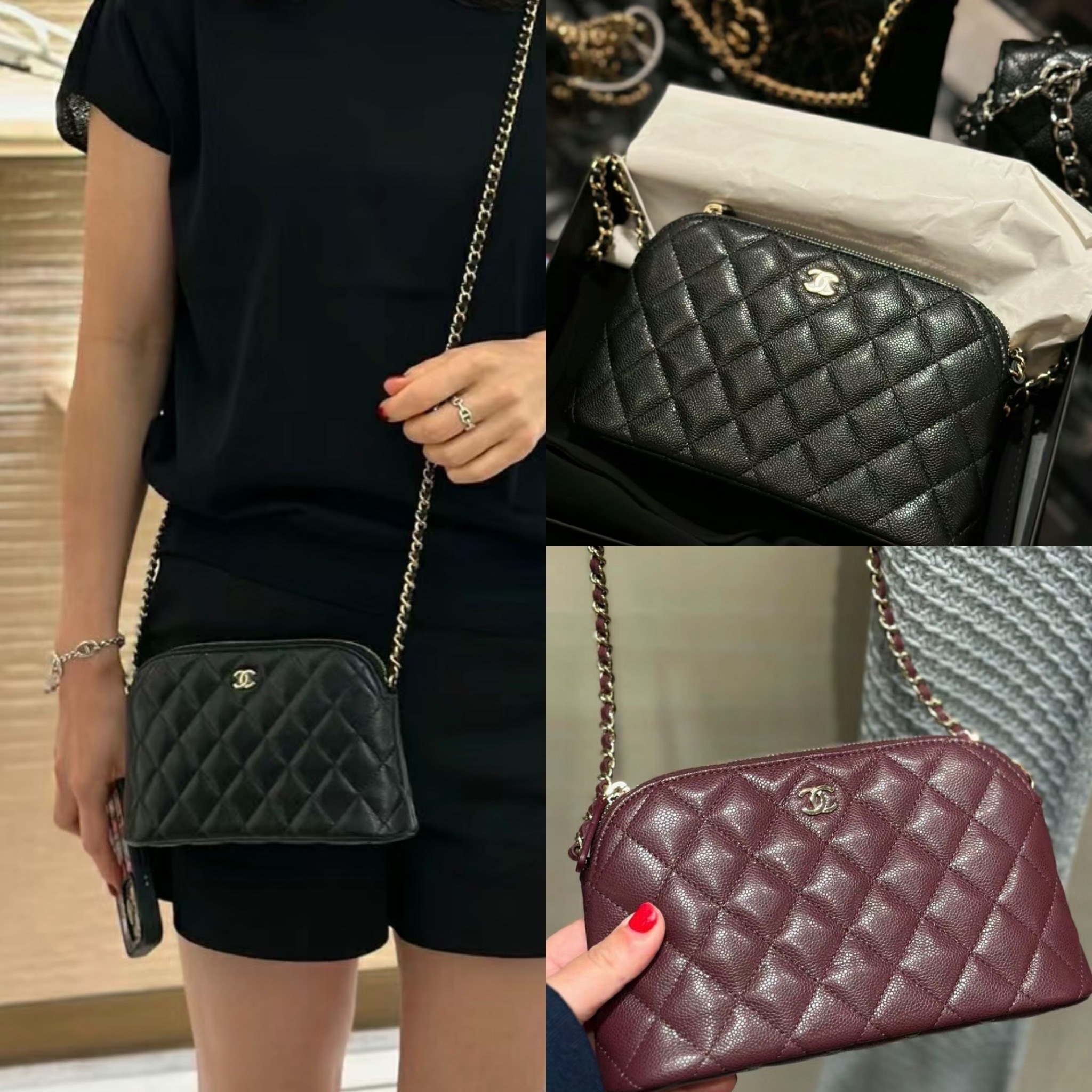 少し横長 要領アップで登場 CHANEL チェーンクラッチショルダー