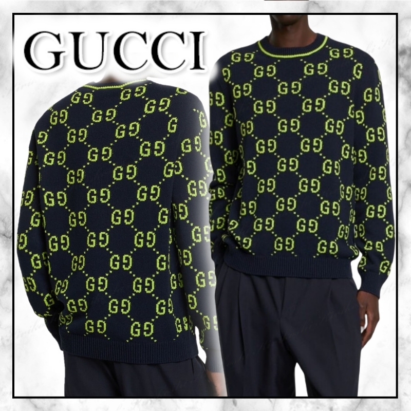 ◇GUCCI 24SS◇GG コットン ジャカード クルーネック セーター