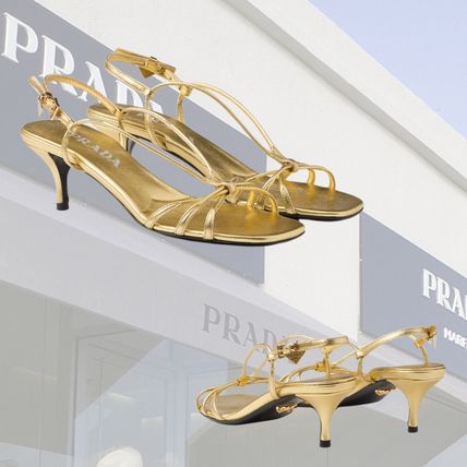 ヴィンテージ PRADA プラダ ミュール 37 24cm位 ハトメ ゴールド