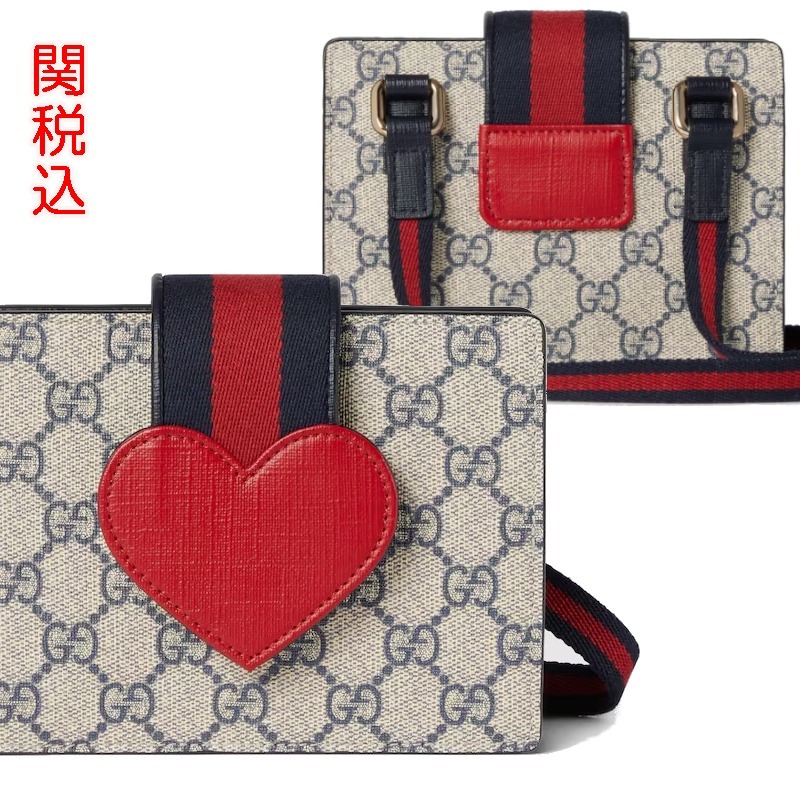 New! GUCCI ハート付 ウェブ ストライプ ミニバッグ 関税込 (GUCCI