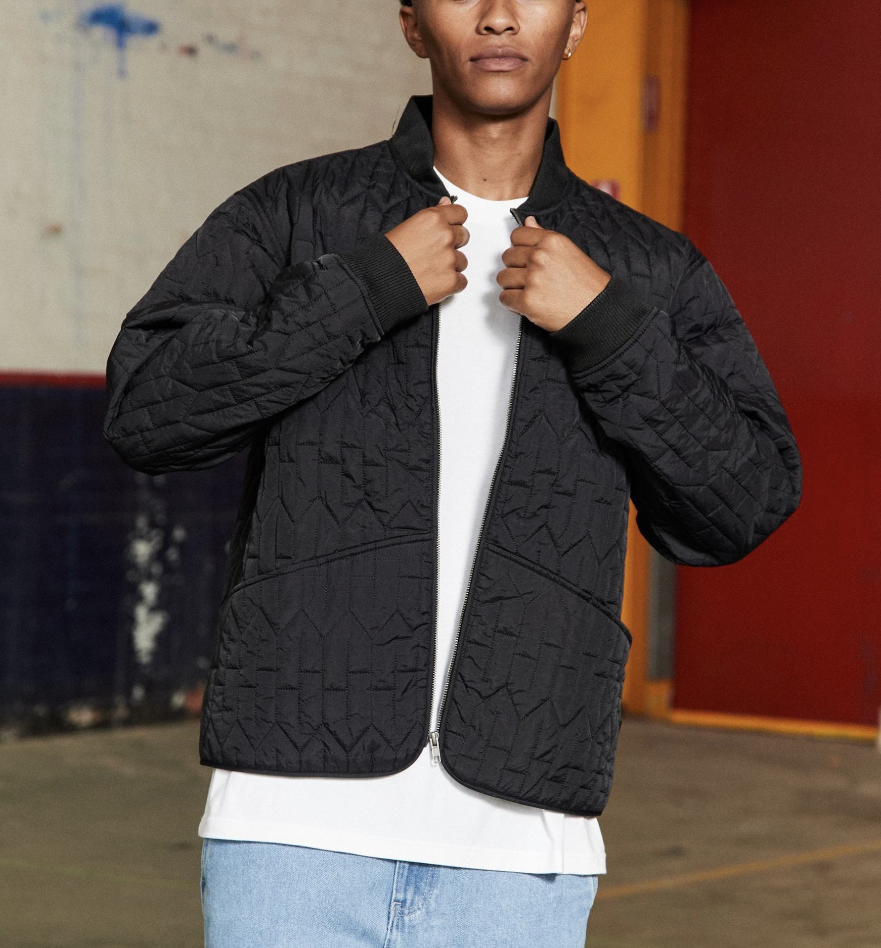 ◇STUSSY◇ Quilted Nylon Zip Jacket キルティング ジャケット