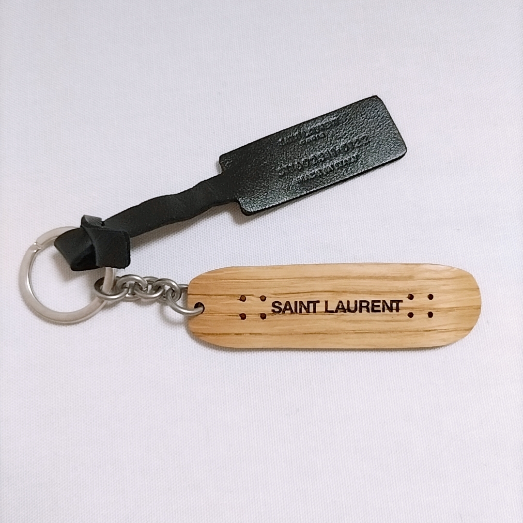 SAINT LAURENT◇ウッドスケートボードキーホルダー サンローラン