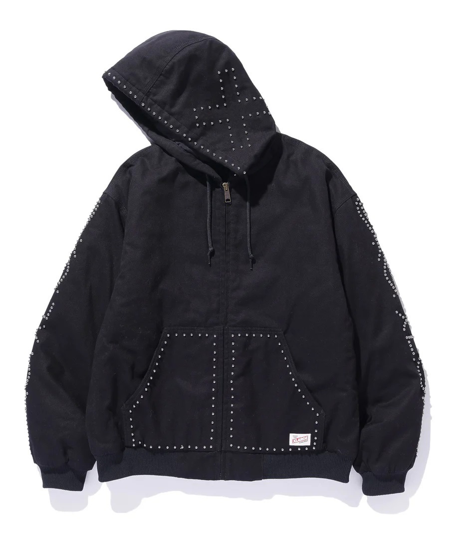 大人気 XLARGE XL STUDDED HOODED WORK JACKET フードのスタッズ (X