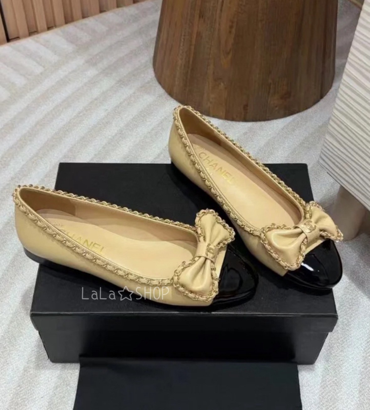 チェーン×リボンがおしゃれ】シャネル バレエシューズ (CHANEL/バレエ