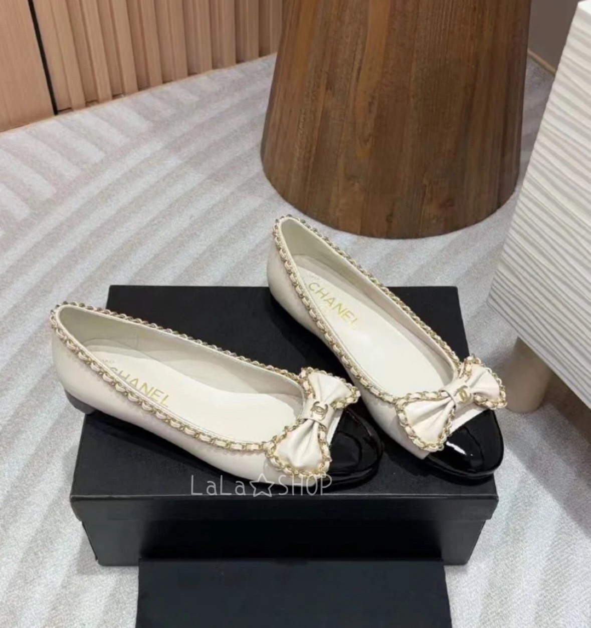 チェーン×リボンがおしゃれ】シャネル バレエシューズ (CHANEL/バレエ