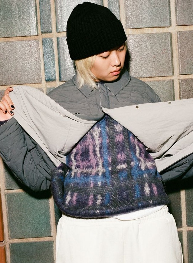 関税込◇洗練されたデザイン◇Dime チェック柄 モヘア ニット