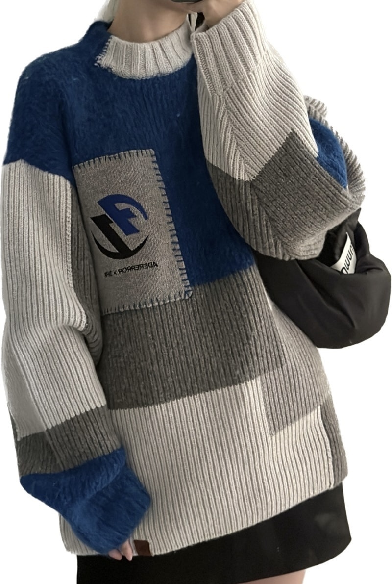 Zara x Ader Error Patchwork Oversize Knit Sweater Multicolor