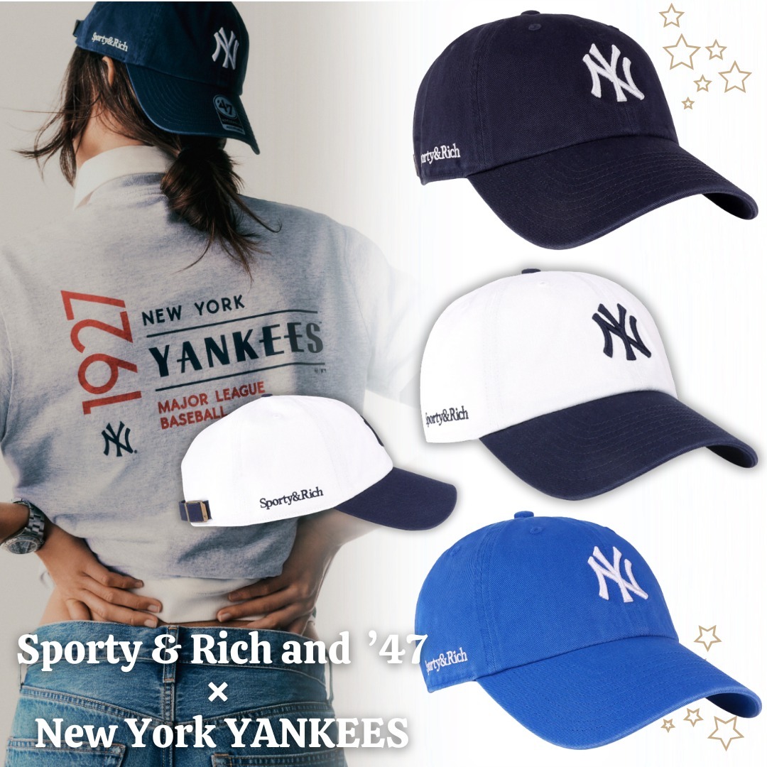 NEW【Sporty＆Rich for '47＆The New York Yankees】キャップ (Sporty