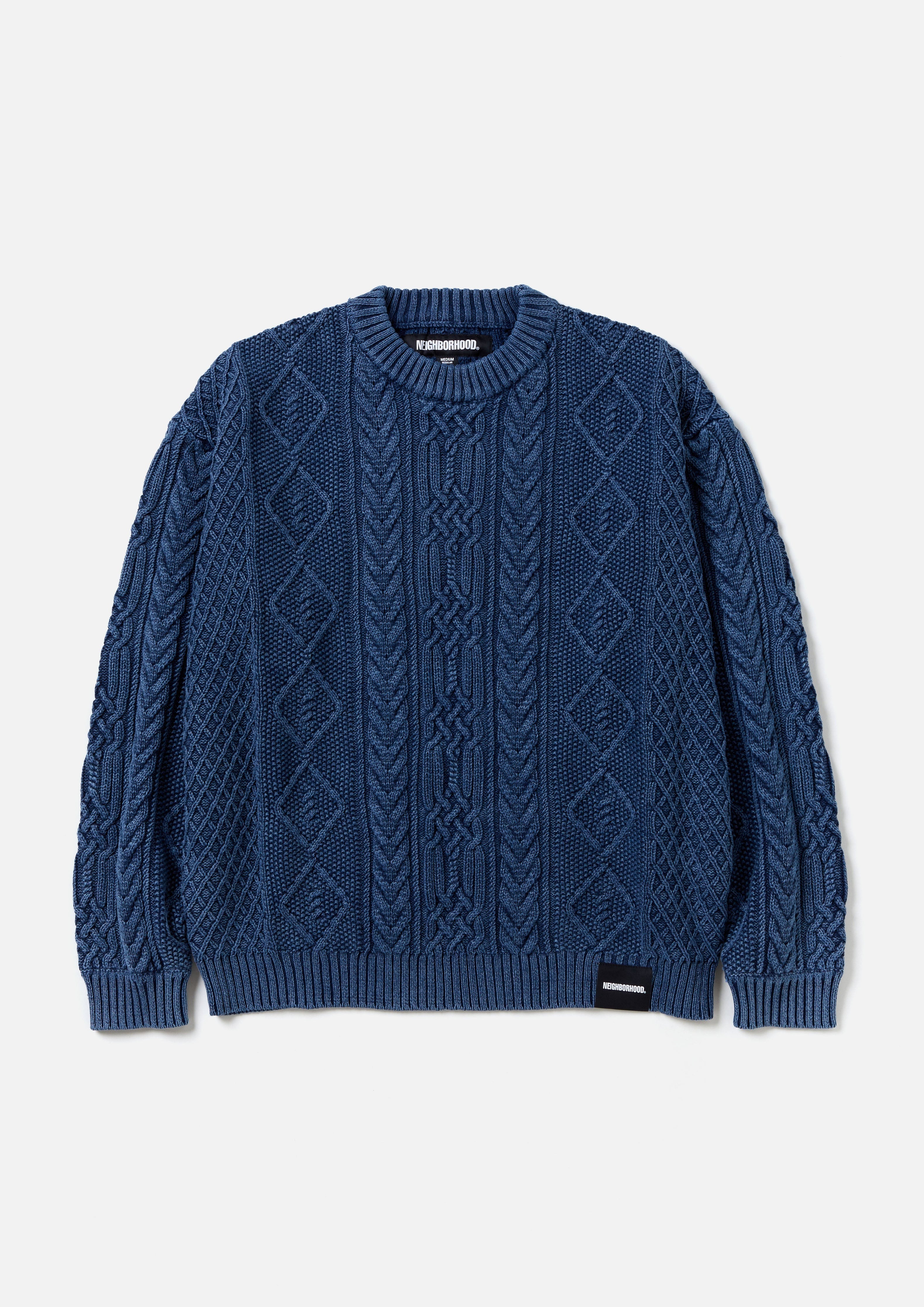NEIGHBORHOOD】WASHED CREWNECK CABLE SWEATER (Neighborhood/ニット